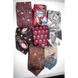 8 Vintage Novelty Ties Disney Mickey Looney Tunes Popeye Tabasco Garfield